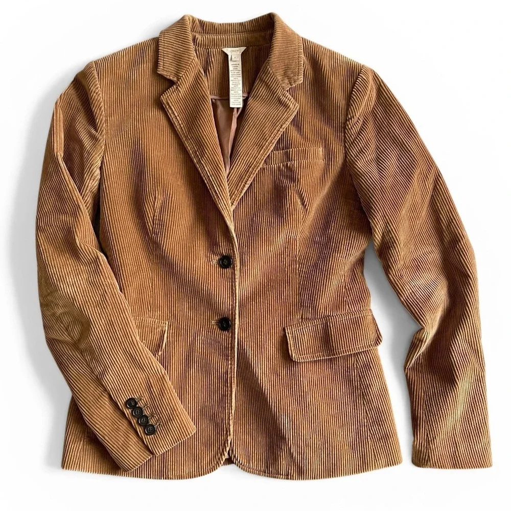 J Crew Corduroy Blazer Jacket Camel Brown Preppy Academia Old Money Women Size 2
